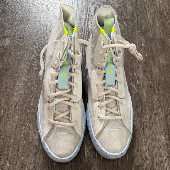 Converse Chuck Taylor All Star Crater Foam High Top Sneakers Beige Blue M9 / W11 - Picture 2 of 9